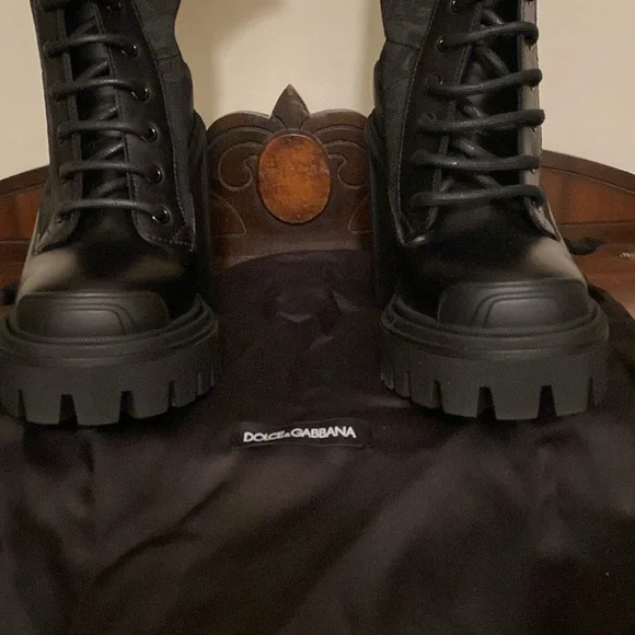 BNWT DESIGNER DOLCE & GABBANA STIVALETTO ANTIK + MAGLINA LOGO BOOT, NERO COLOR - Picture 2 of 13